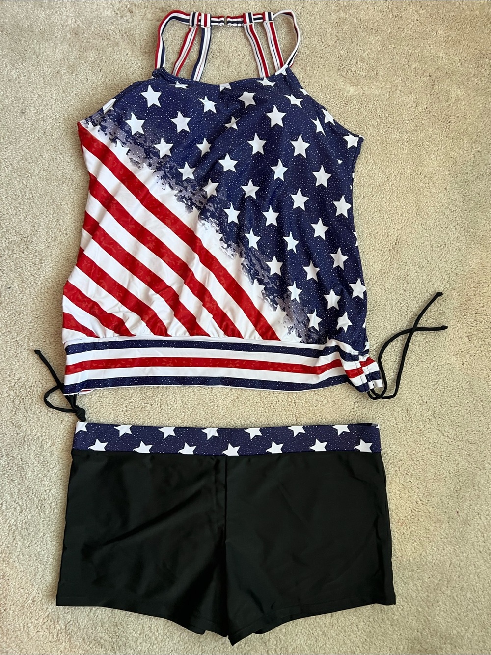 Patriotic Star & Stripe NWOT Tankini Set - Navy, Red, White USA 4th of July